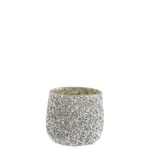 Glass votive w/ glitter