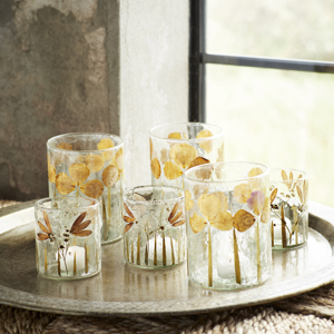 Glass votive w/ flowers