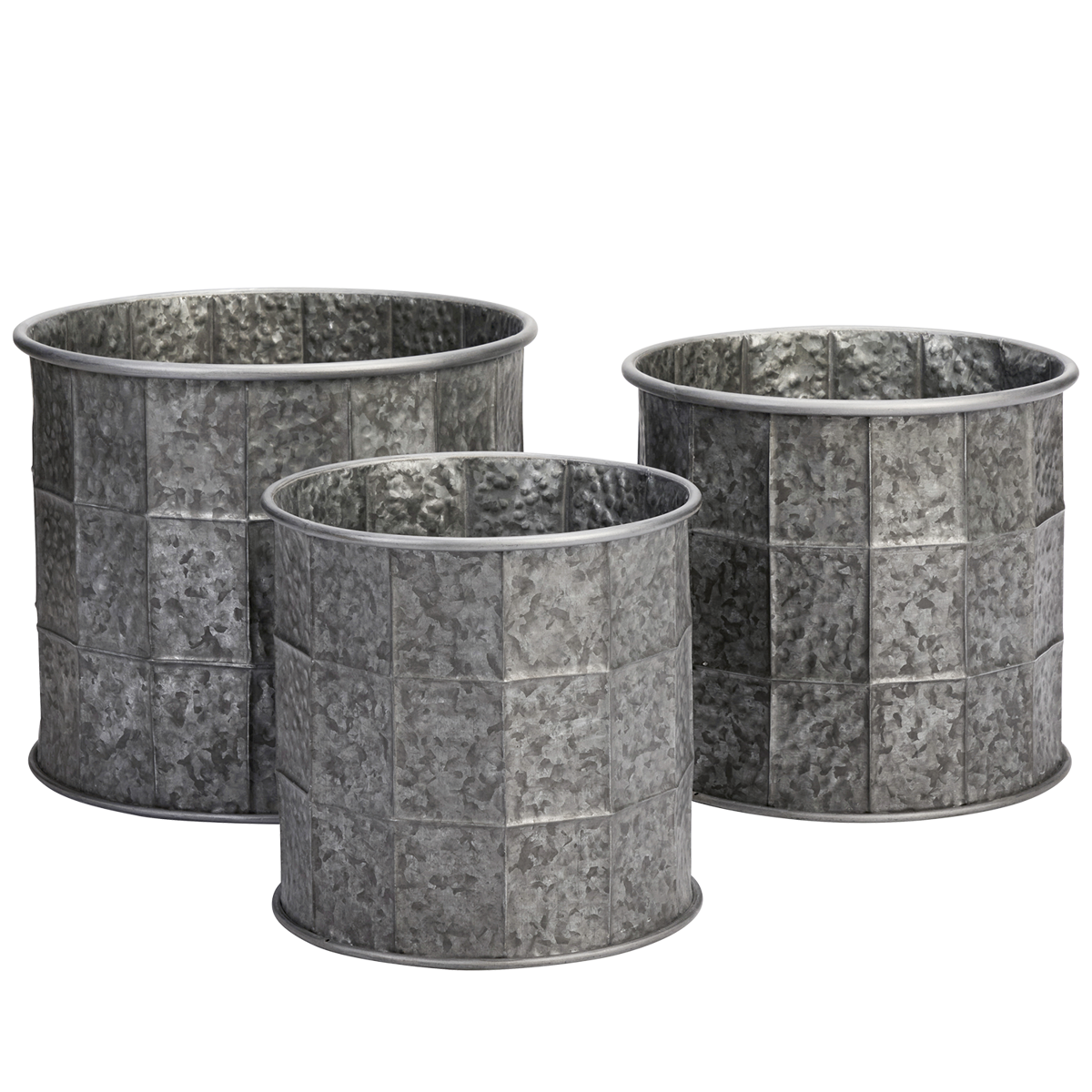 Galvanised iron planters