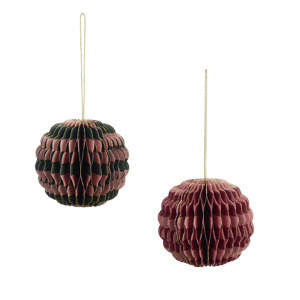 Striped paper christmas balls