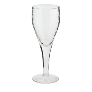 Hammered white wine glass
