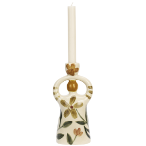 Hand-painted candle holder figurine
