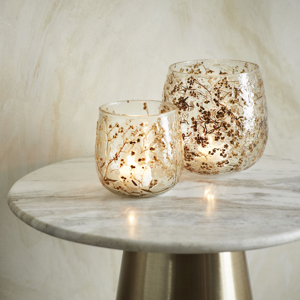 Glass votive w/ flowers