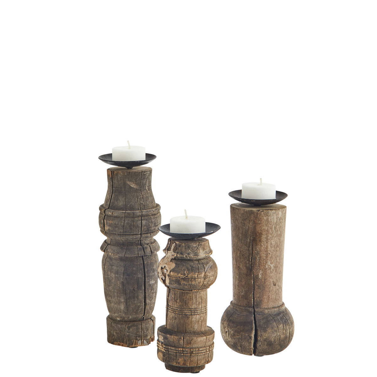 Upcycled wooden candle stands Upcycled wooden candle stands