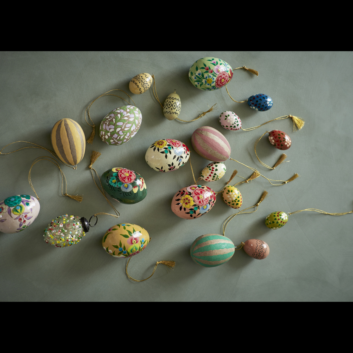 Hand painted paper mache egg