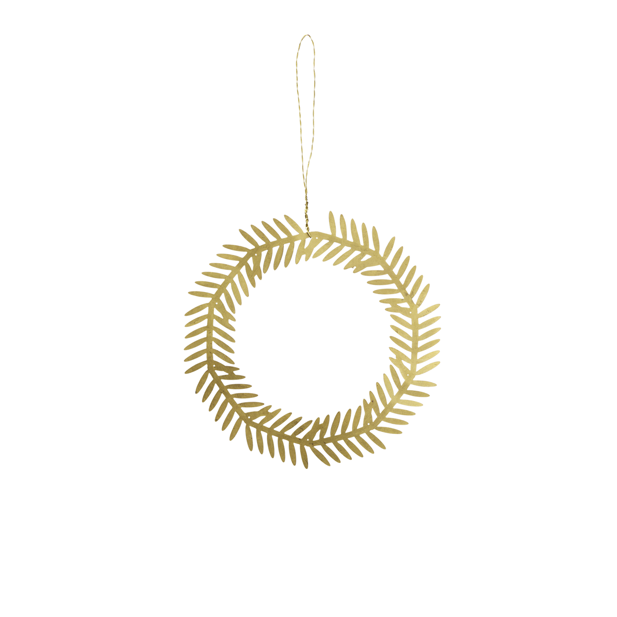 Hanging brass wreath