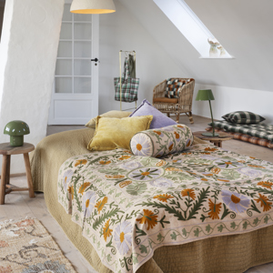 Striped cotton chair pad