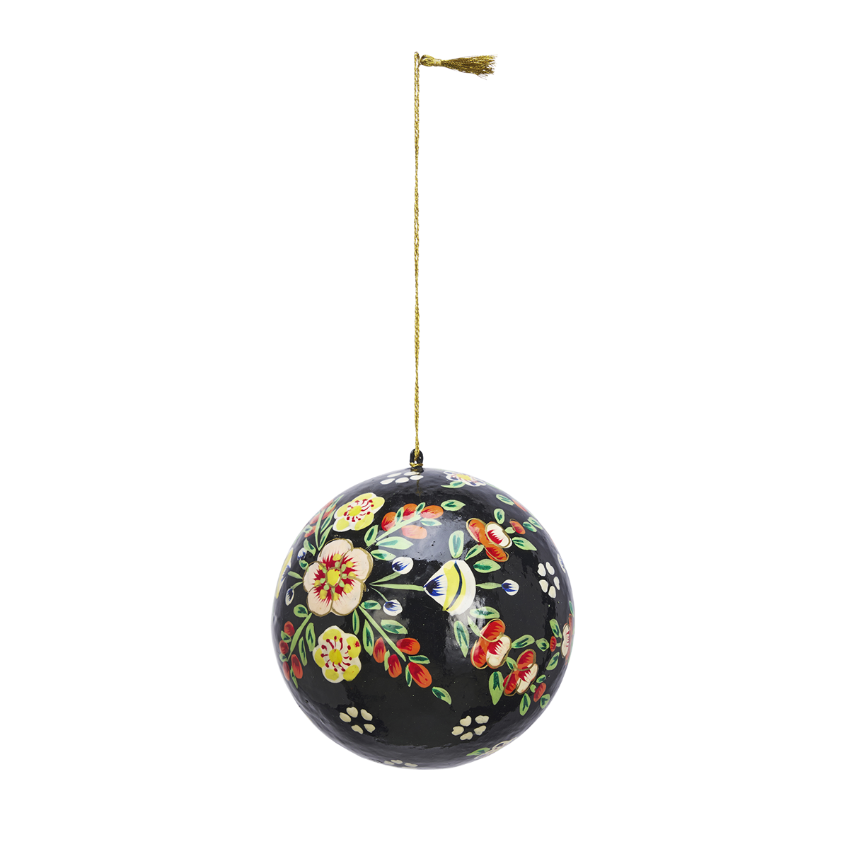 Handmade paper mache christmas ball