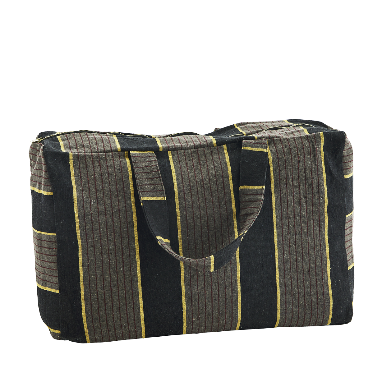 Striped cotton travel bag