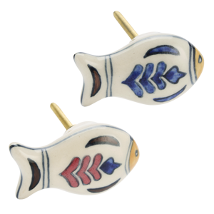 Hand-painted stoneware doorknob