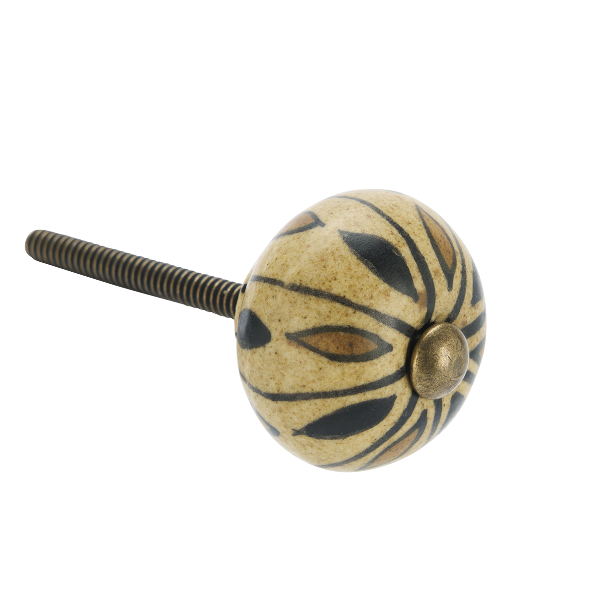 Hand-painted stoneware doorknob