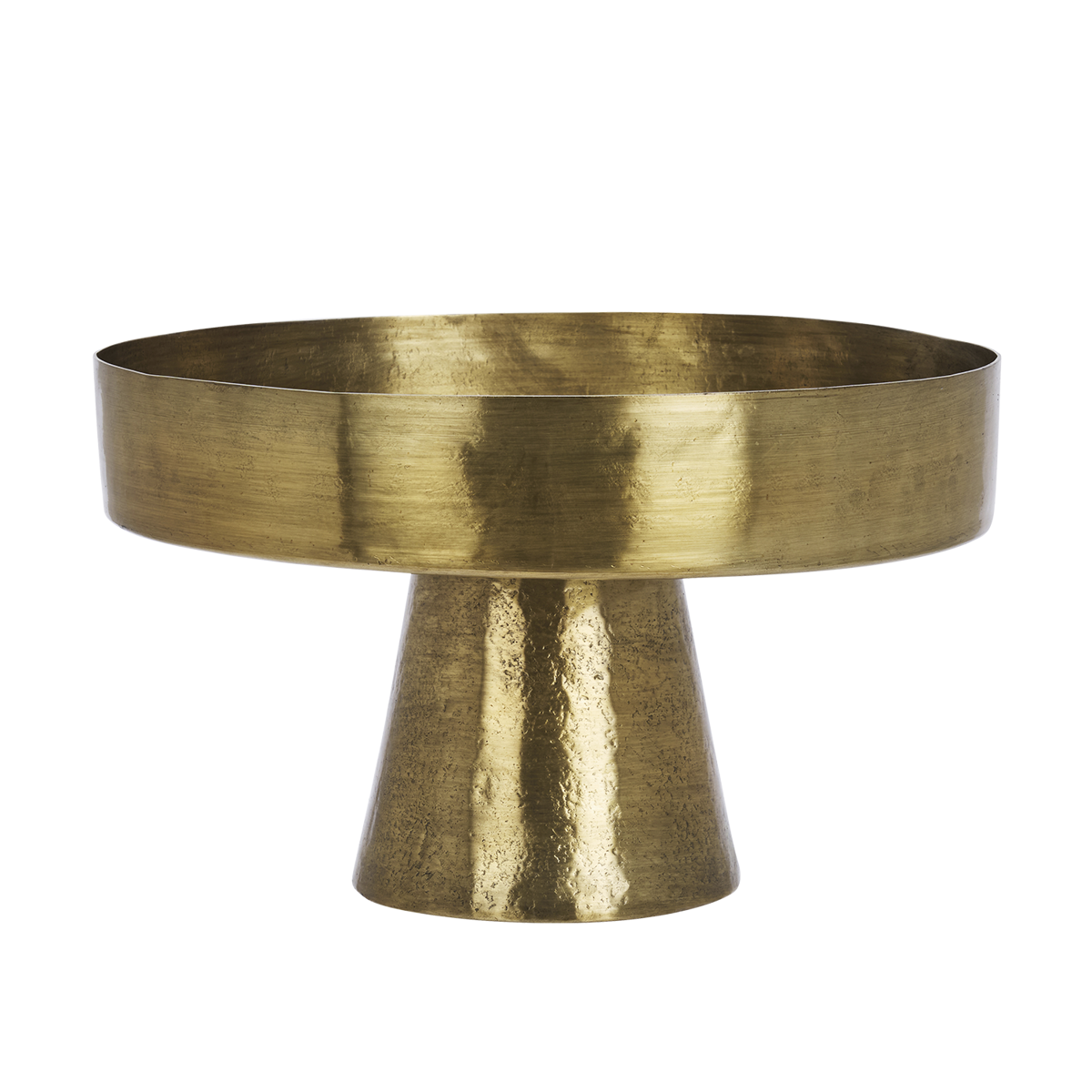 Hand hammered aluminium pedestal tray