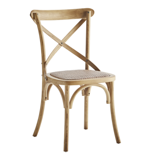 Wooden chair w/ rattan
