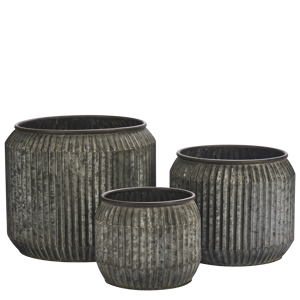 Round galvanized planters