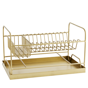 Iron dish rack w/ drip tray