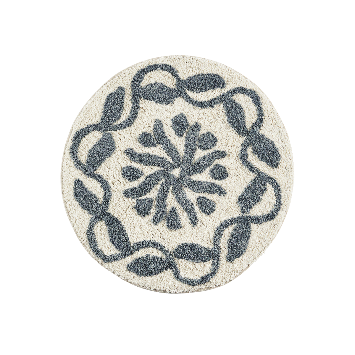 Round tufted bath mat