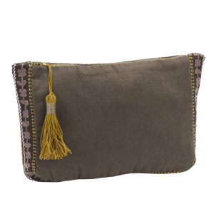 Cotton pouch w/ embroidery