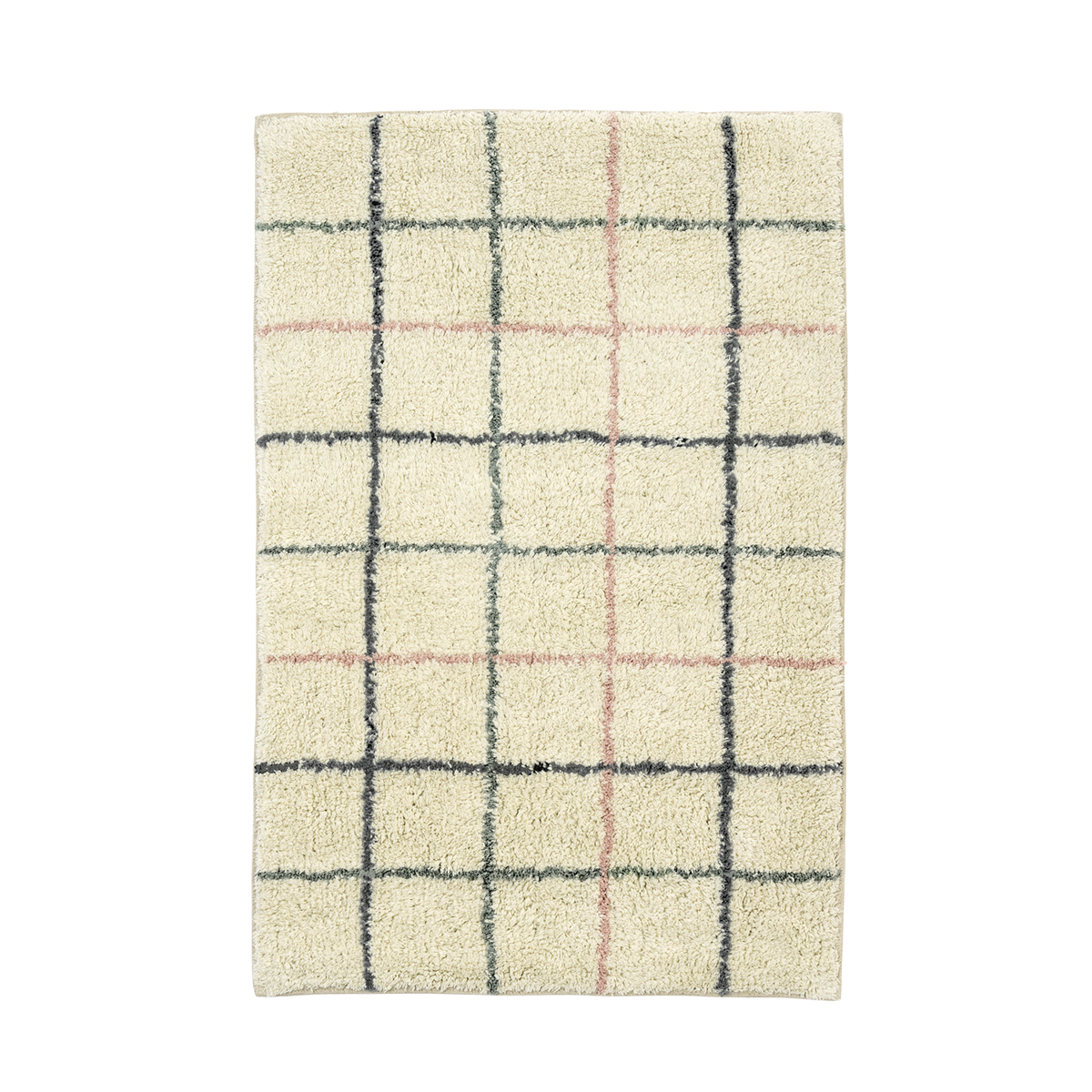 Checked tufted bath mat
