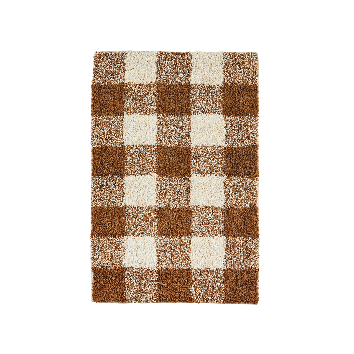 Checked tufted bath mat