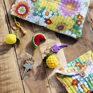 Hand crocheted fruit charms