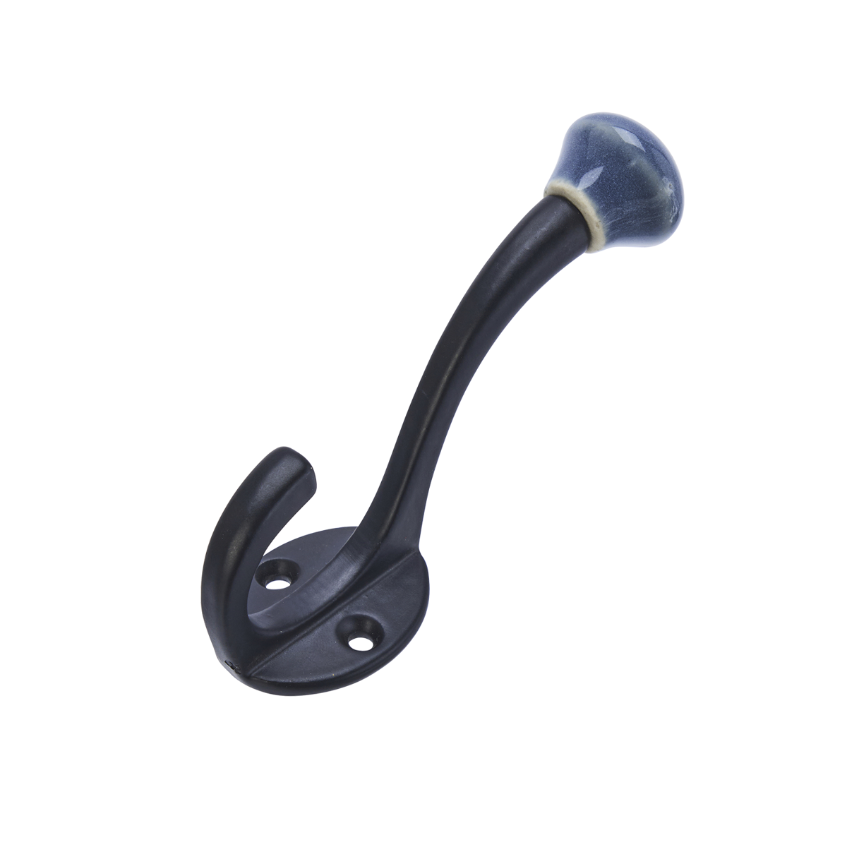 Iron hook w/ stoneware knob