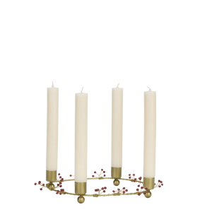 Candle holder w/ wooden beads