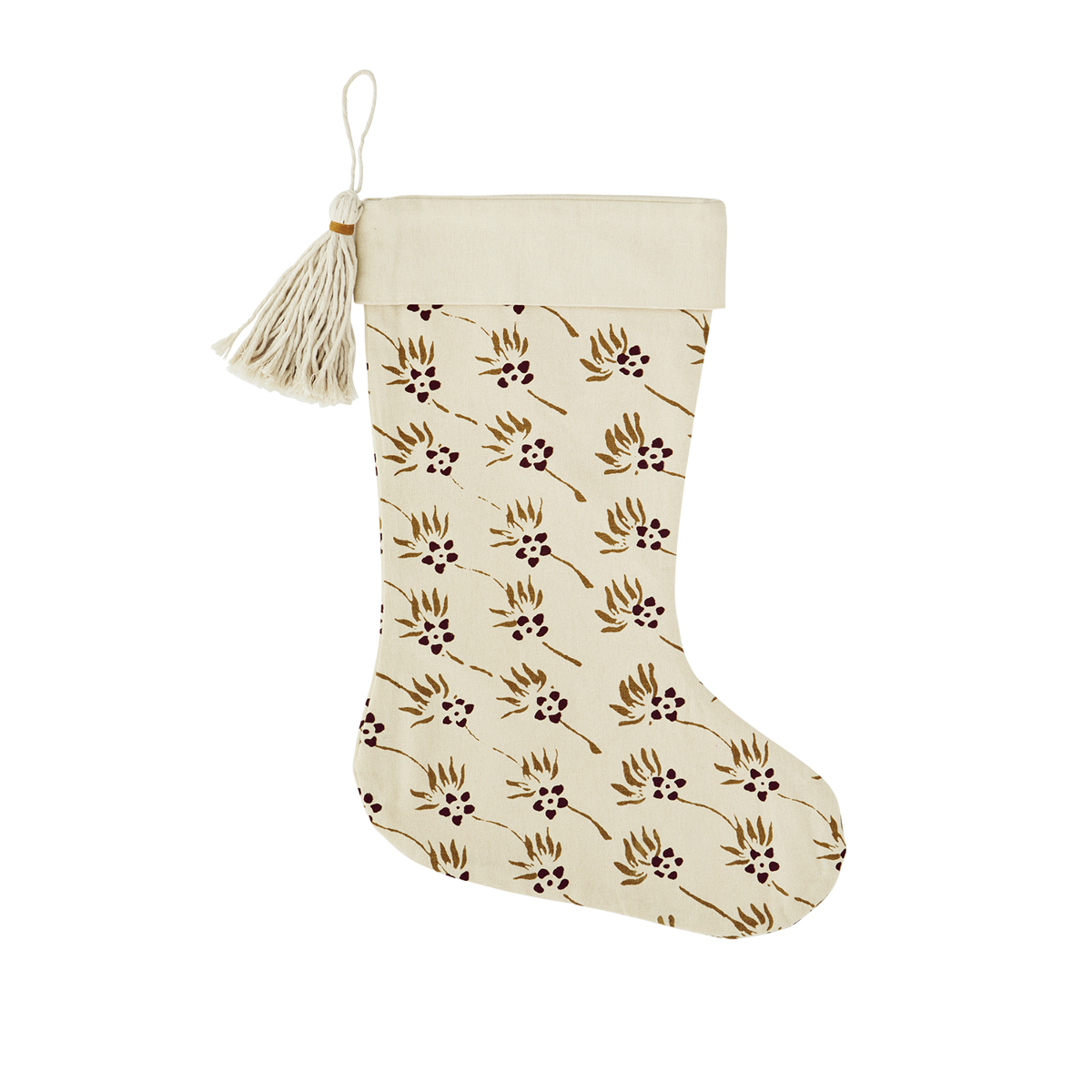 Printed christmas stocking w/ tassel