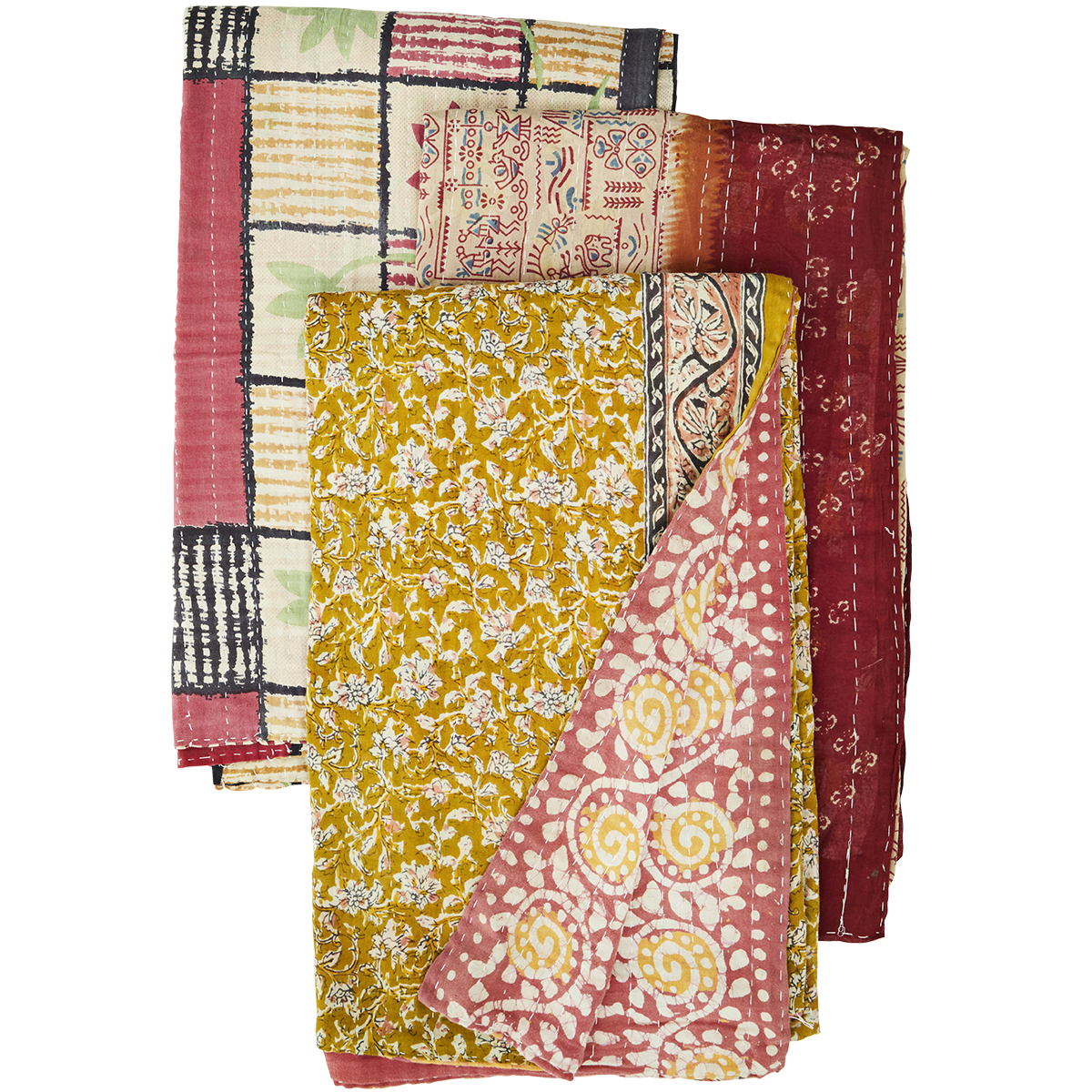 Recycled kantha throw