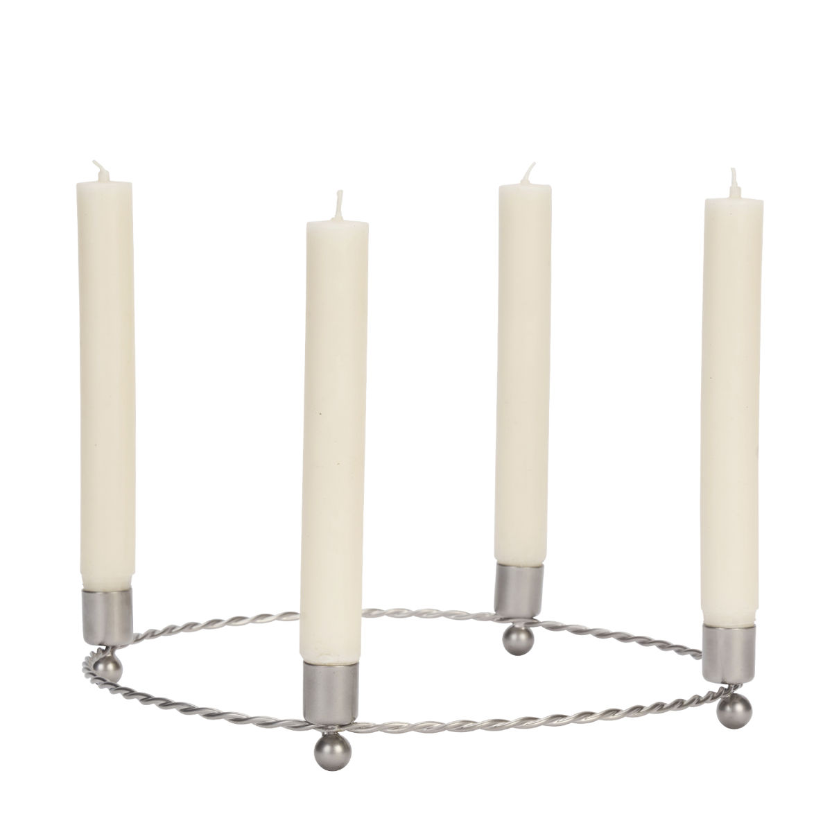 Round iron candle holder