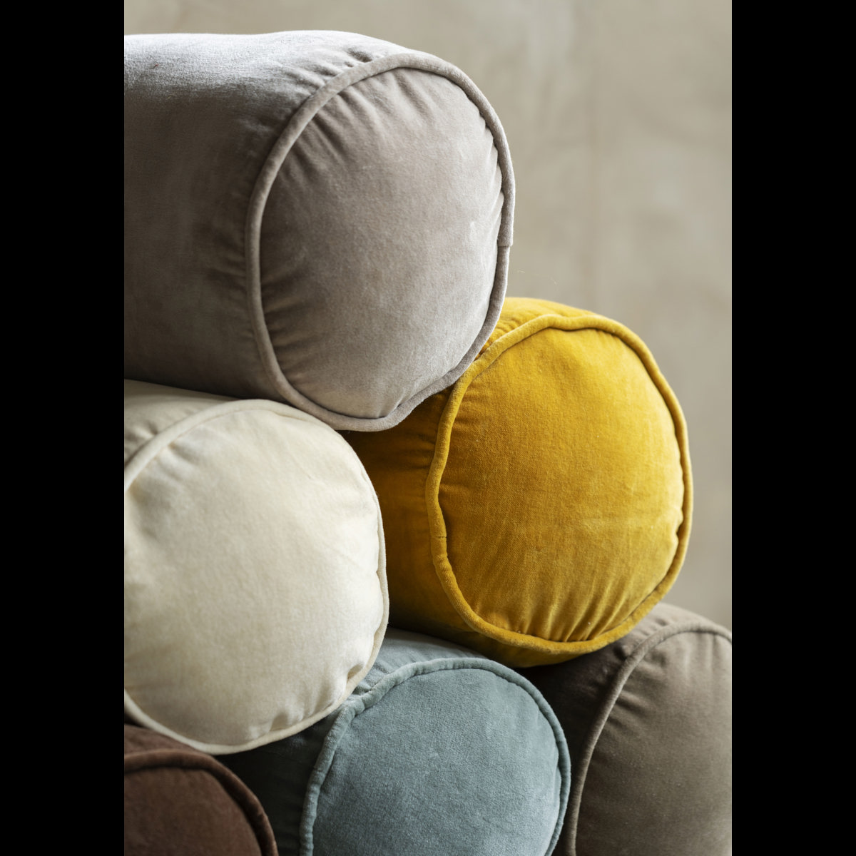 Velvet bolster cushion