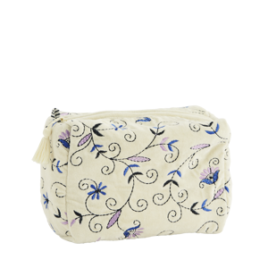 Embroidered velvet washbag