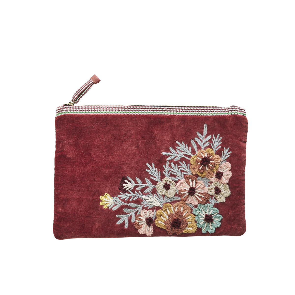 Embroidered velvet ipad sleeve