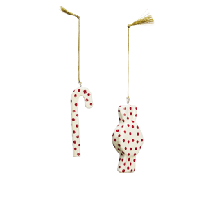 Handmade paper mache christmas ornaments