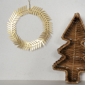 Hanging brass wreath