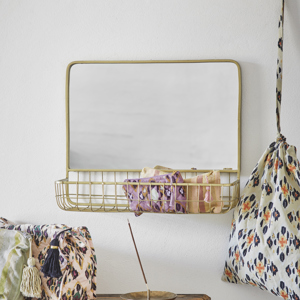 Mirror w/ iron shelf