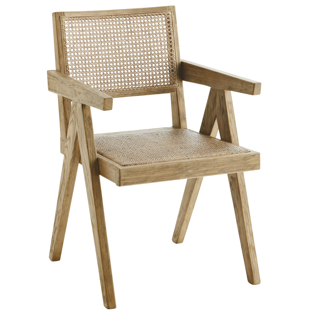 Wooden chair w/ rattan