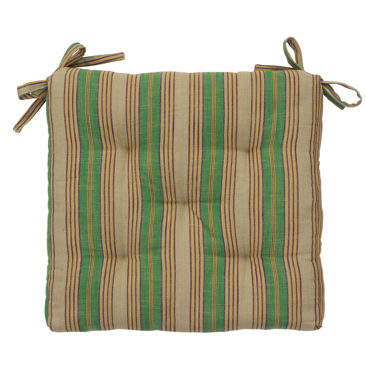 Striped cotton chair pad