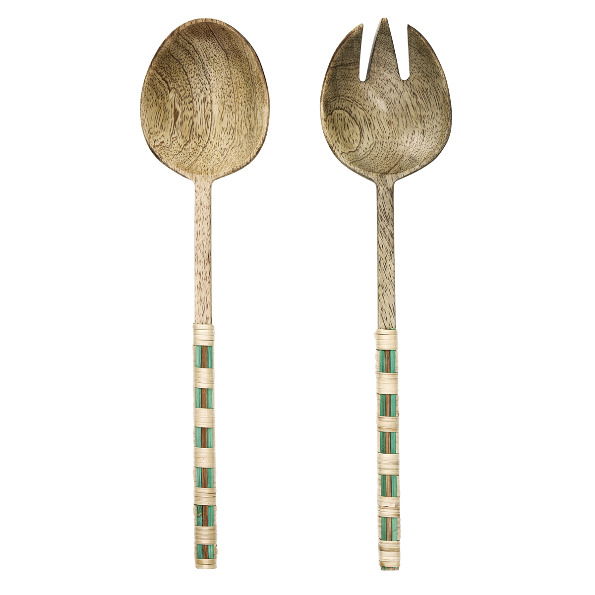 Wooden salad set w/ bamboo