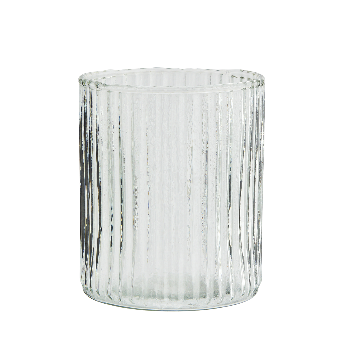 Drinking glass w/ grooves Drinking glass w/ grooves