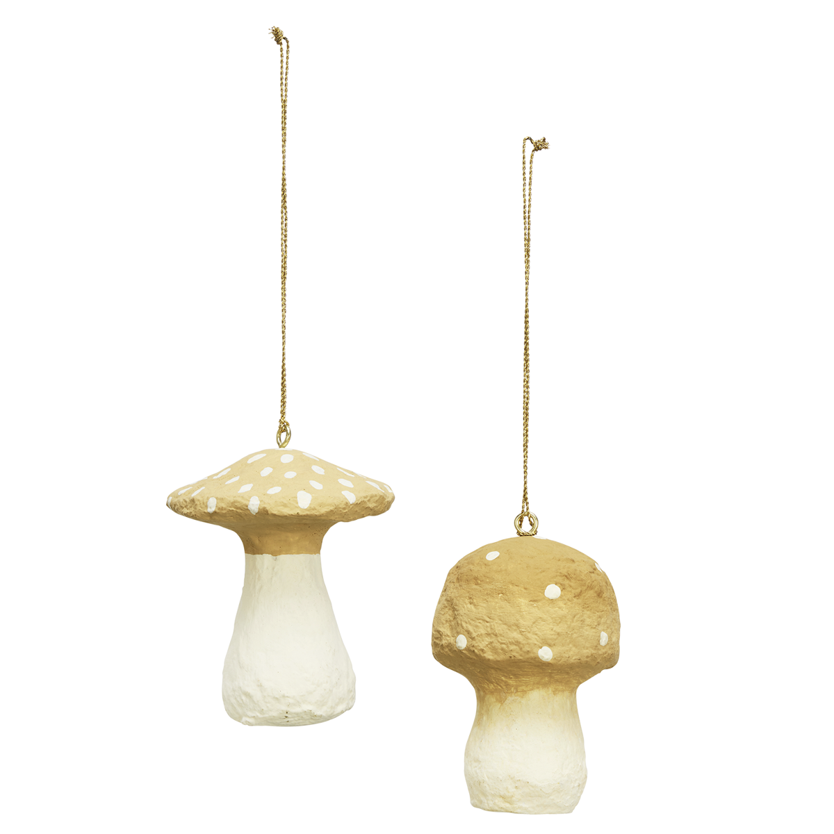 Handmade cotton mache mushrooms