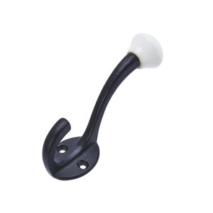 Iron hook w/ stoneware knob