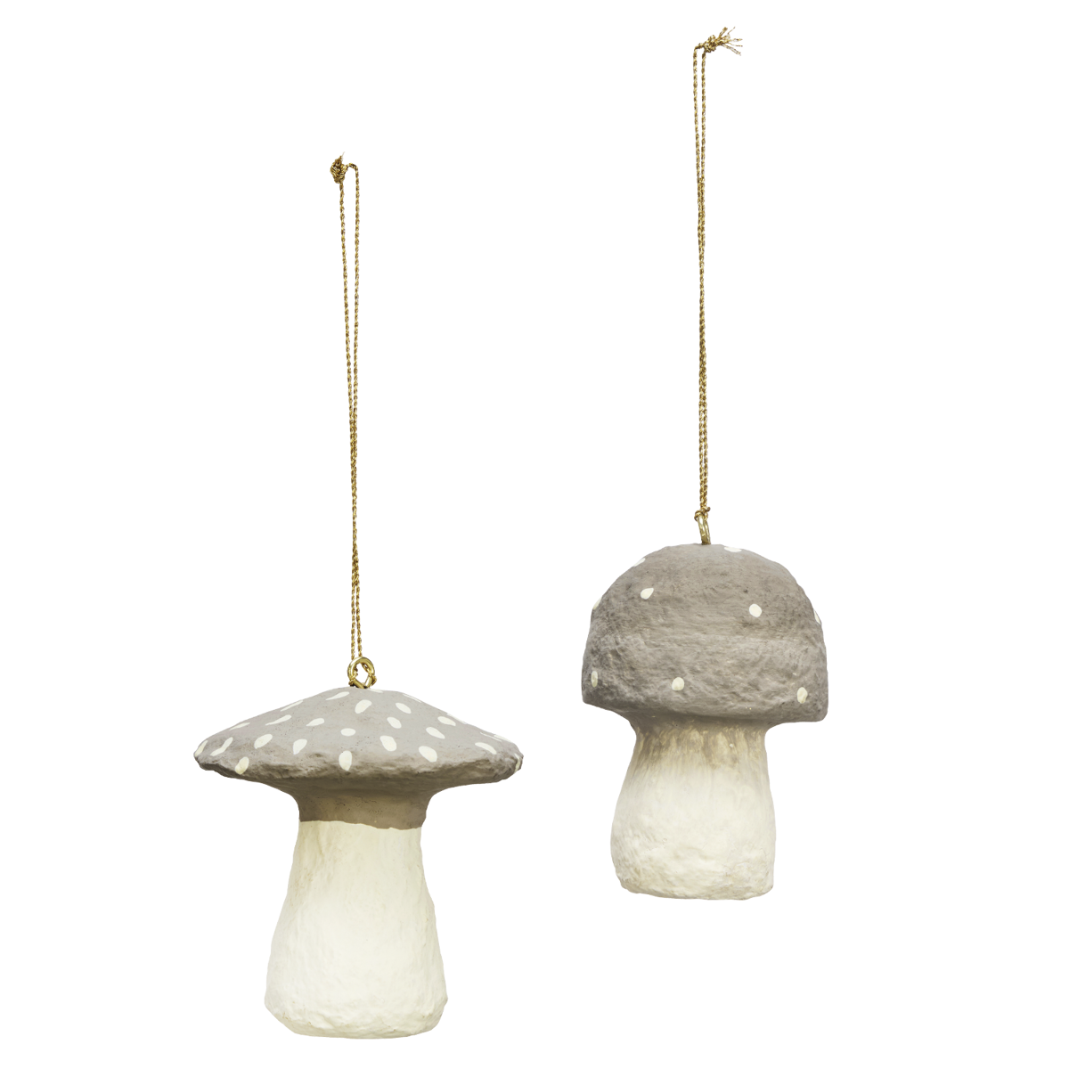 Handmade cotton mache mushrooms