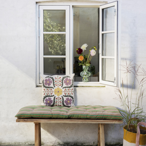 Recycled wooden bench