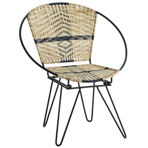 Iron lounge chair w/ rattan