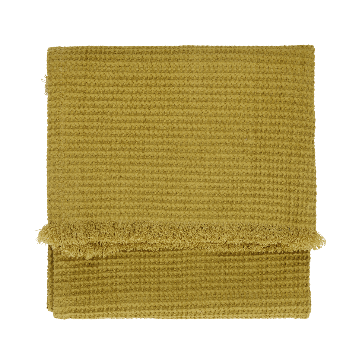 Waffle hand towel w/ fringes