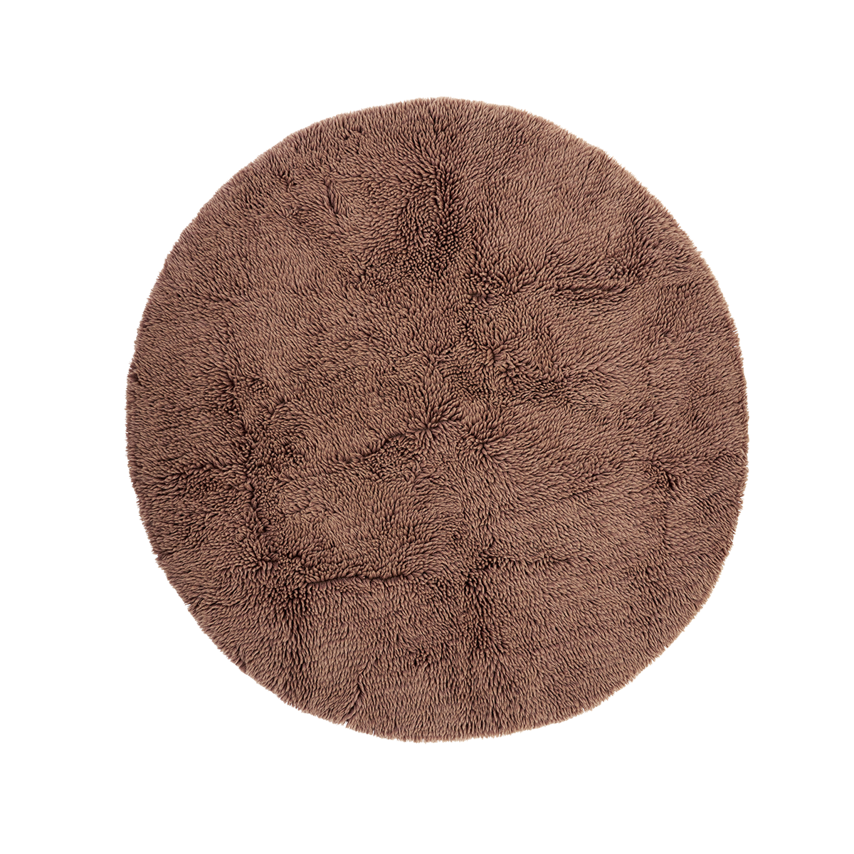 Round tufted woolen rug