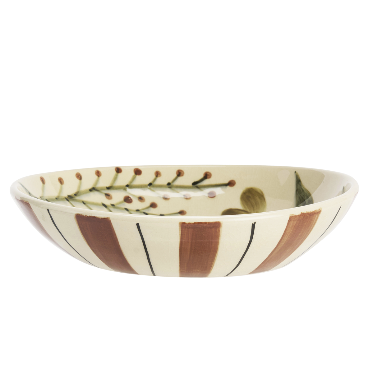 Hand-painted stoneware tray