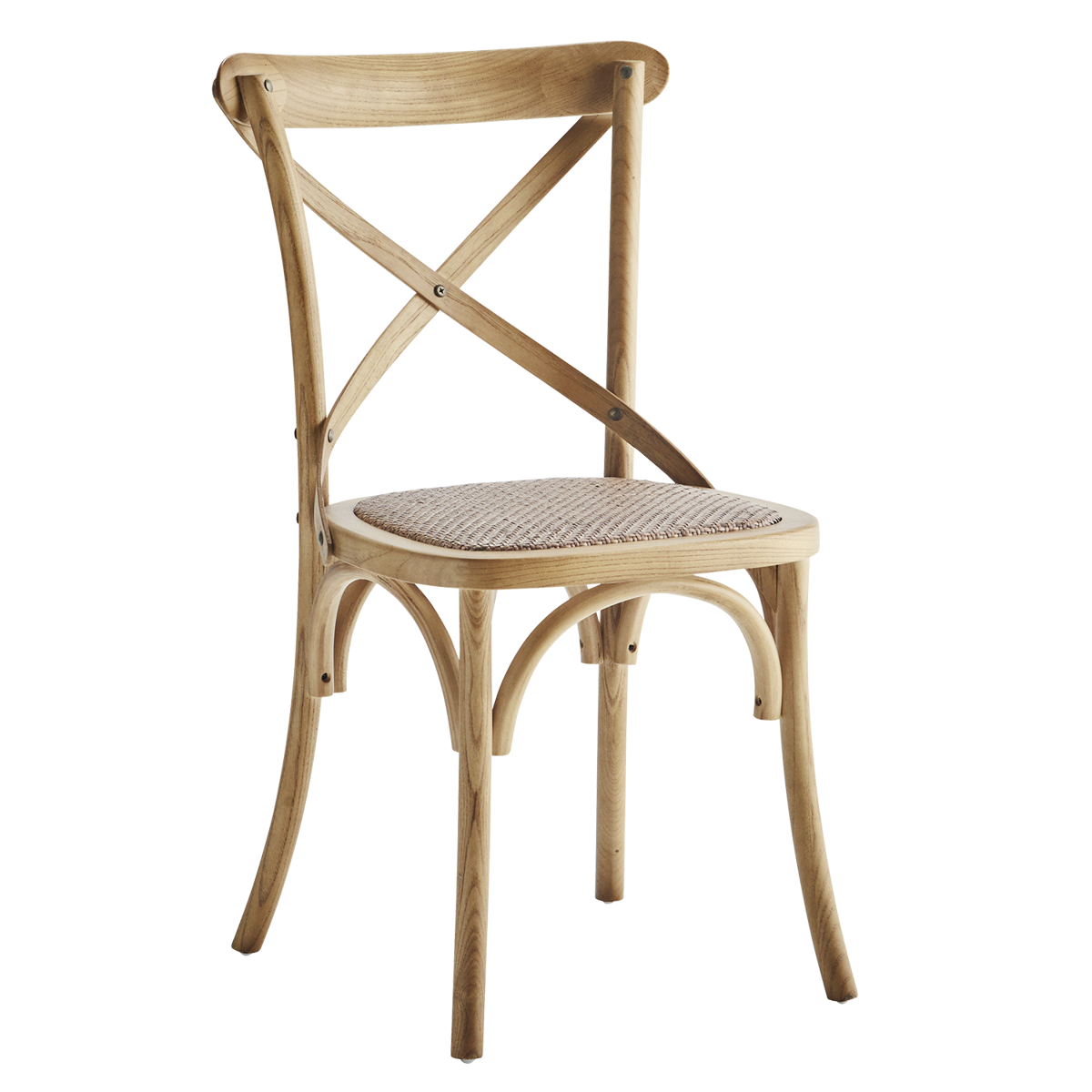 Wooden chair w/ rattan