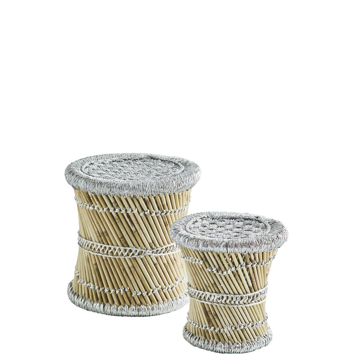 Pampas stools w/ silver Pampas stools w/ silver