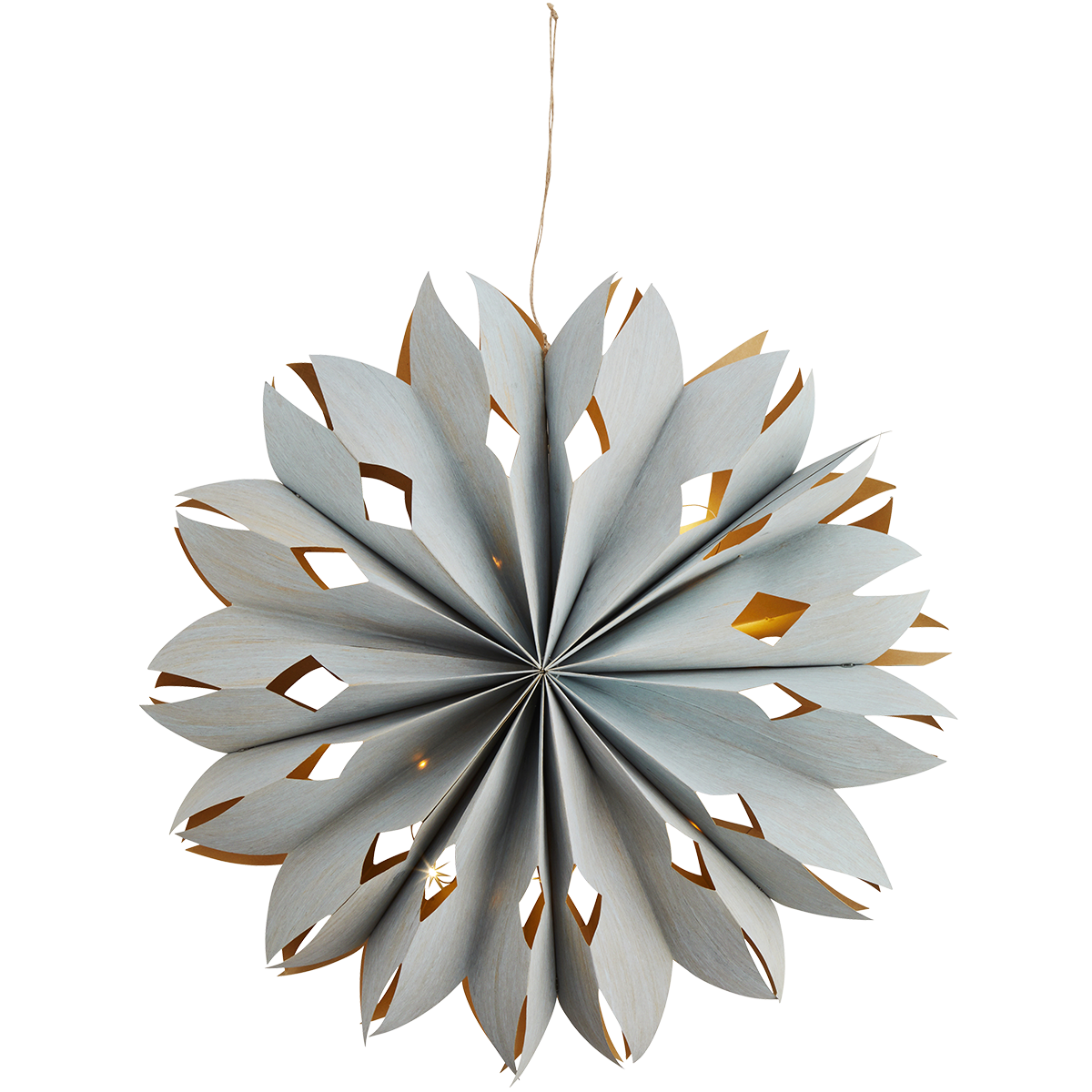 Veneer paper star w/ lights